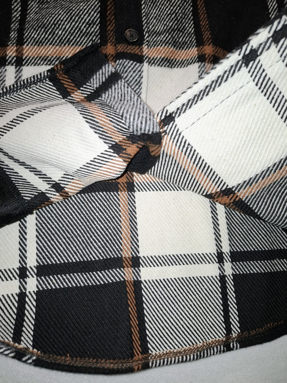 VSTR Lightweight Plaid Shirt Jacket - Black, White & Brown - Picture 6 of 11